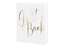 Load image into Gallery viewer, White and Gold Foiled Guest Book
