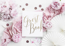 Load image into Gallery viewer, White and Gold Foiled Guest Book
