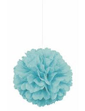 Load image into Gallery viewer, Caribbean / Terrific Teal Solid 16&quot; Hanging Tissue Pom Pom
