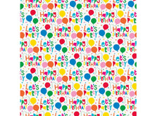 Load image into Gallery viewer, 30&quot; x 5&#39; Colorful Balloons Let&#39;s Party Gift Wrapping Paper
