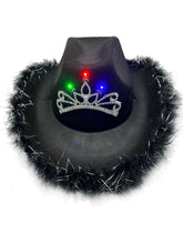 Load image into Gallery viewer, Adult&#39;s Cowboy Hat With Tiara And Feather Trim
