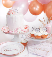 Load image into Gallery viewer, Pink On Your Christening Paper Dinner Plates - 23cm
