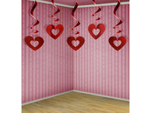 Load image into Gallery viewer, Red Heart Swirl Decorations  60cm- 5 Pack
