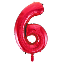 Load image into Gallery viewer, Red Number 6 Shaped Foil Balloon 34&quot;
