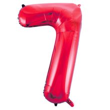 Load image into Gallery viewer, Red Number 7 Shaped Foil Balloon 34&quot;
